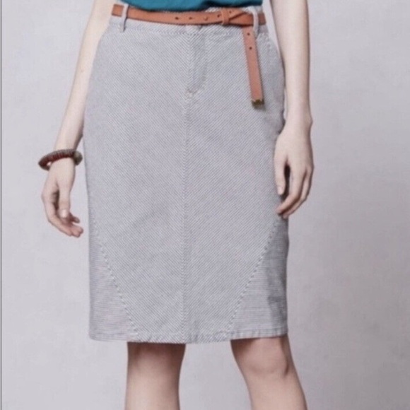Anthropologie Pilcro And The Letterpress Women’s Railroad Denim Striped Skirt